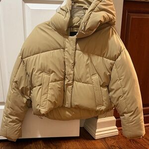 Zara Beige Puffer Jacket